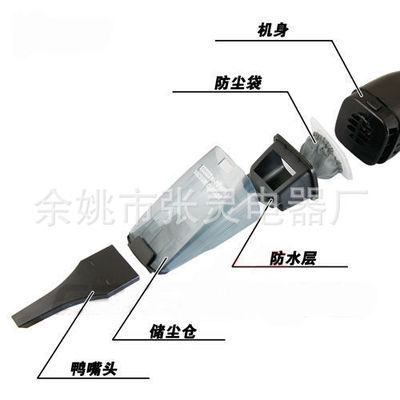 【大功率車(chē)用吸塵器, 車(chē)載吸塵器 大功率吸塵器 車(chē)用干濕兩用】?jī)r(jià)格,廠家,圖片,車(chē)用吸塵器,余姚市張靈電器廠-